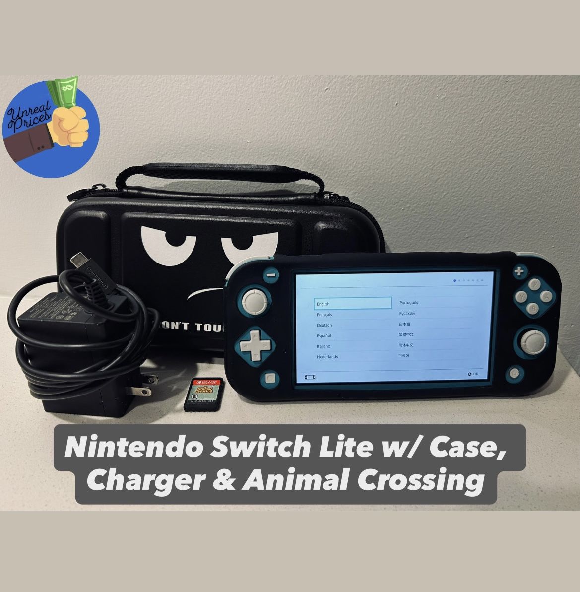 Nintendo Switch Lite w/ Case, Charger & Animal Crossing