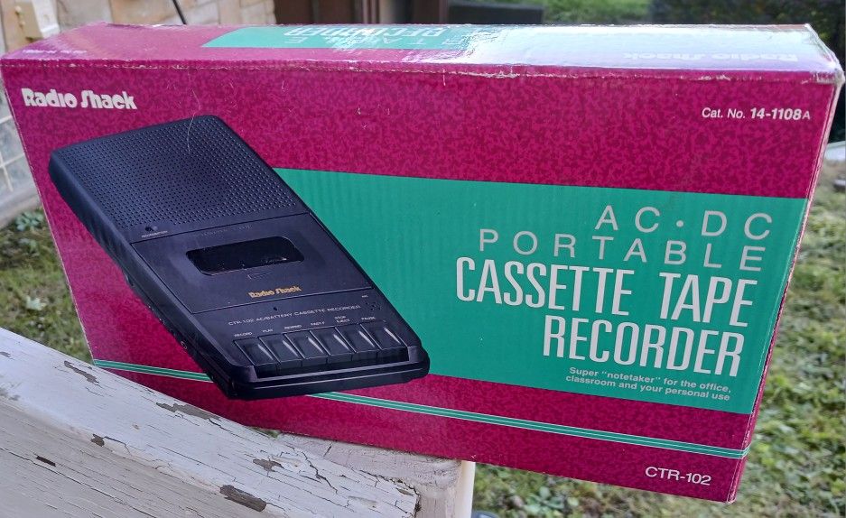 NEW IN BOX RADIO SHACK AC•DC PORTABLE CASSETTE TAPE RECORDER SELLING FOR $38.27-$45
