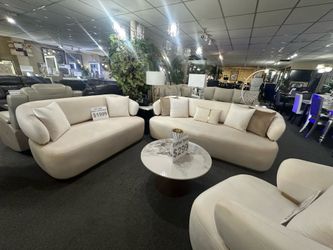 Brand new 2-Piece Cream Sofa and Loveseat Set