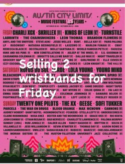 ACL wrist bands for Friday 10/9