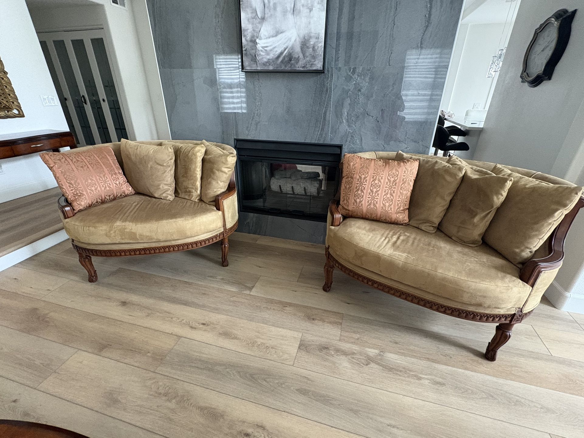 Loveseat hand carved sofas, each for 240$
