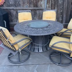 Patio Table With A Fire Pit