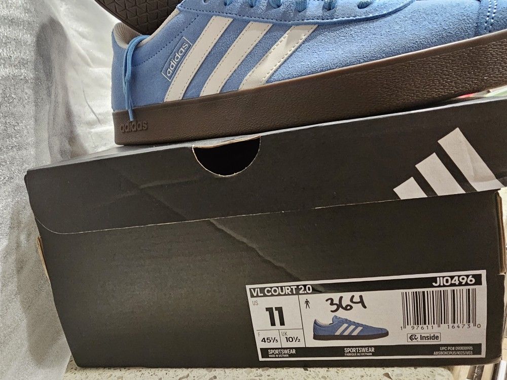 Adidas VL Court 2.0 Light Blue, US 11