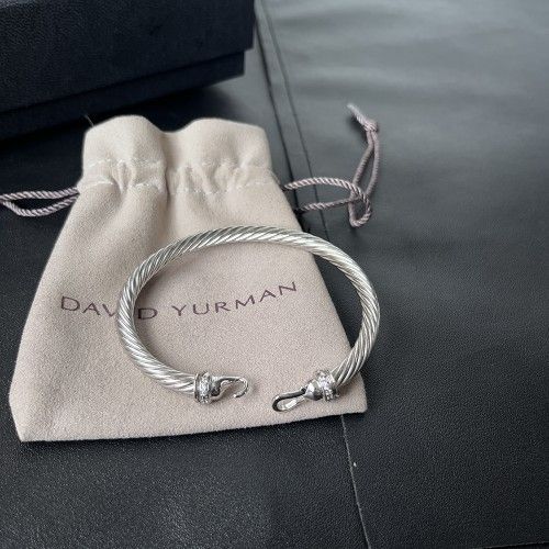 David Yurman Sterling Silver Diamond Wire Bracelet
