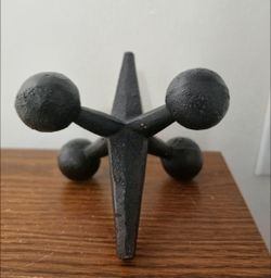 Vintage Cast Iron Jack Jax Paper Weight Black Decor,Doors Stop.