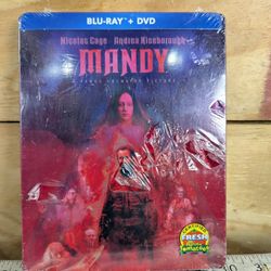 Mandy Blu-ray DVD Limited Edition Steelbook Nicolas Cage New Sealed RARE OOP
Be sure to take a look at all of the pictures. This is new sealed, never 