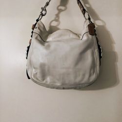 Coach White Leather Hobo Shoulder Bag 