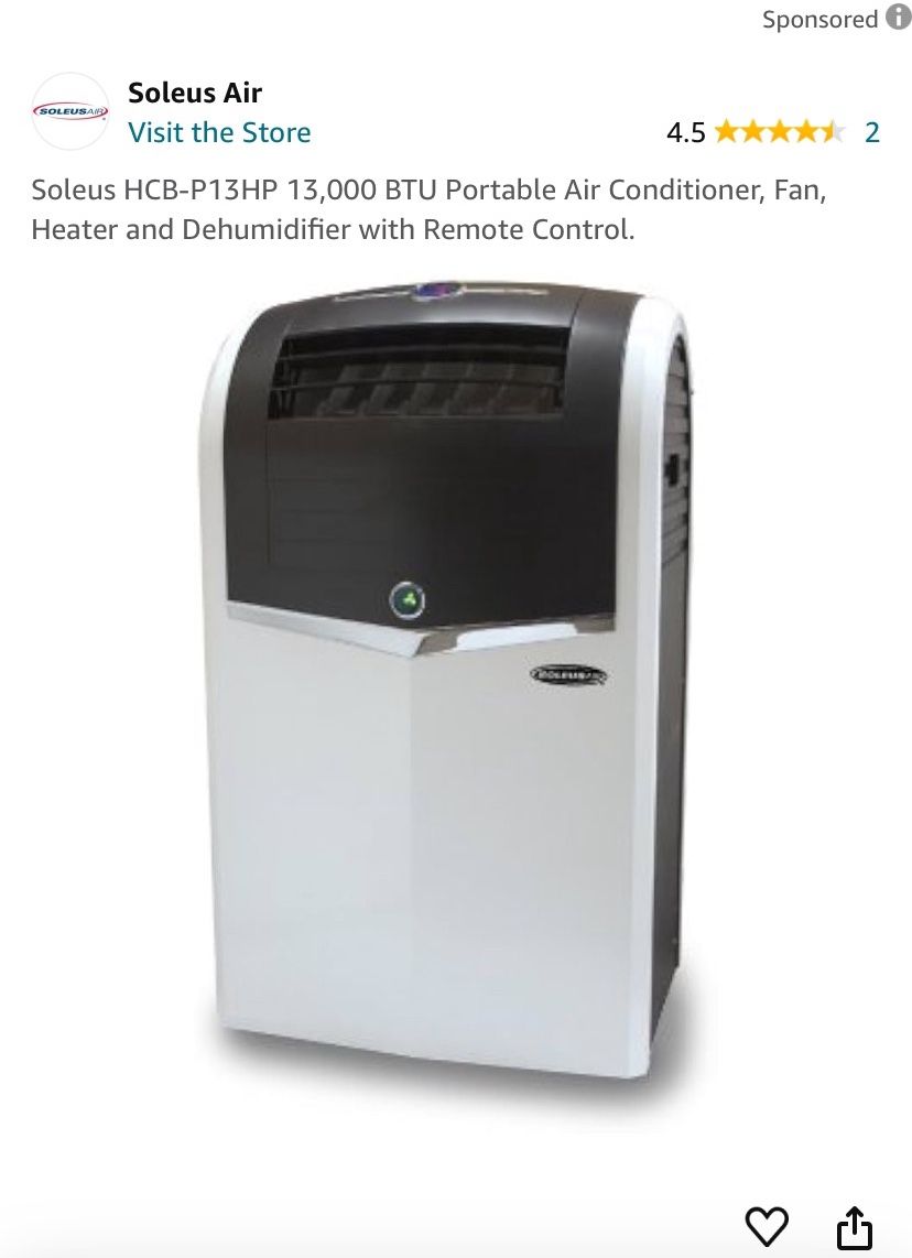 SOLEUSair AC Portable Air Conditioner w/Heater
