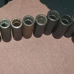 Snap On Impact Socket Set deep. Pt, 15-25, 27