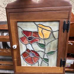 Hand Made Stained Glass Cabinet
