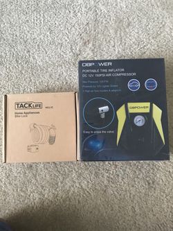 Bike lock and tire inflator combo