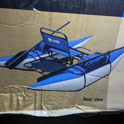 CIMARRON 8' HEAVY DUTY INFLATABLE WITH HARD FRAME AND LOUNGE SEAT PONTOON BOAT
