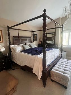Signature Design by Ashley "Key Town" King Canopy Bed Frame – Discontinued Solid Wood