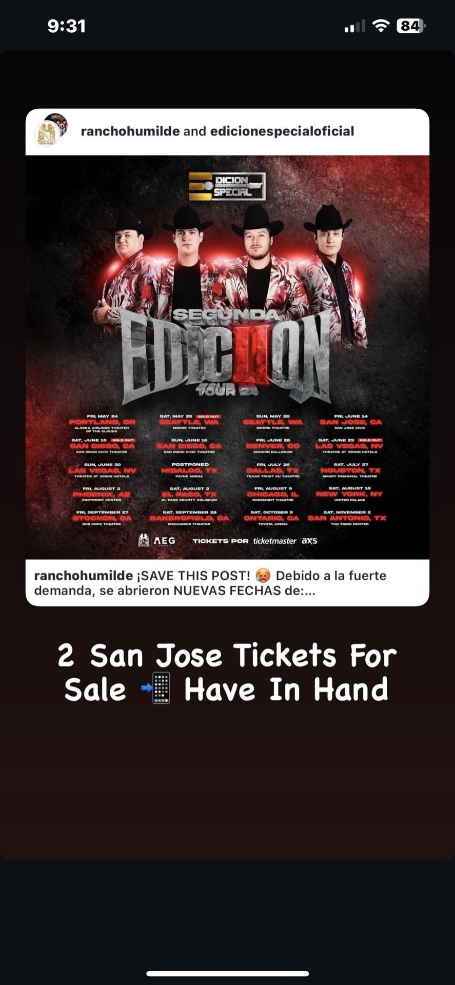 2 Edicion Especial Tickets 