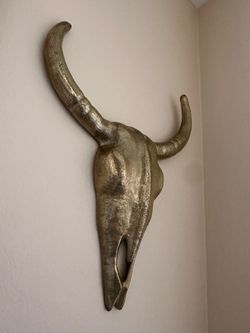 Gold Bull Skull Wall Decor