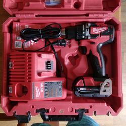 Price Only Milwaukee M18 Brushless Hammer Drill Kit With 2.0 Amp Hour Battery Charger And Hard Shell Case