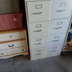 Tall metal filing cabinet