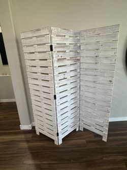White washed wood partition