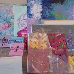 Painted Canvases - Could Be Painted Over (12 Total)