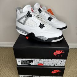 PRICE FIRM Air Jordan 4 Retro White Cement Basketball Shoes (Men’s Sizes 10, 11)