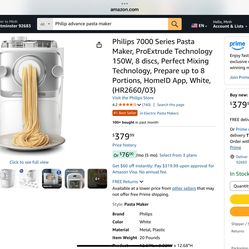 MOVING SALE NEW IN BOX PHILIPS PASTA MAKER  PICK UP IN WESTMINSTER CITY  WESTMINSTER BLVD AND SPRING DALE  $150