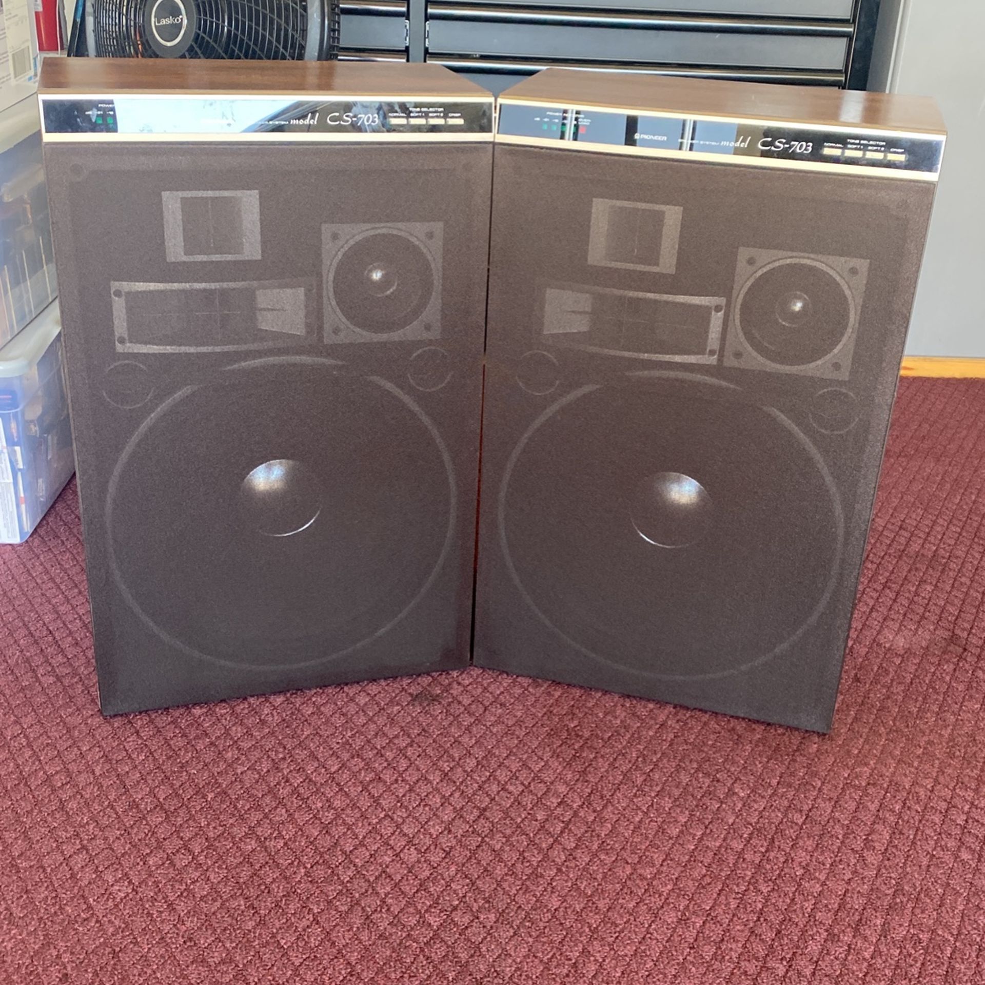 Vintage Pair of Pioneer CS-703. 15" Woofer