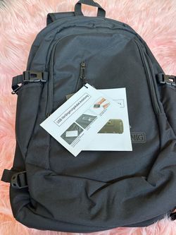 Black Backpack with USB Charging Port