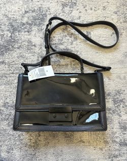 New Mk Patent Leather Black Messenger Bag Purse Women’s