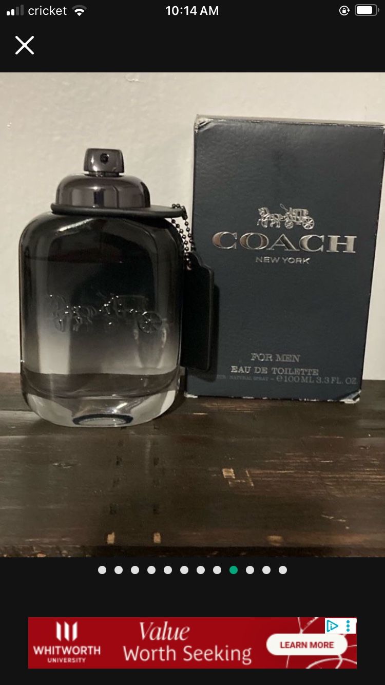 Mens Coach Cologne 3.3 With Box 83% Full