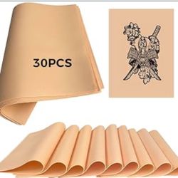 🌼 30 Pack Fake Skin for Tattoo Practice, 7.5"x5.6" ReelSkin Sheets, Realistic Reusable Tattoo Practice Skin for Beginners to Master Lines, Shading, C