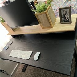 Monitor Shelf / Stand / Riser With Integrated Shelf (desk not included)