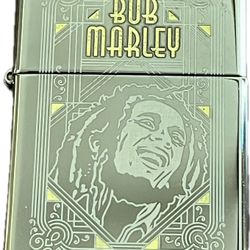 Black Chrome Bob Marley zippo