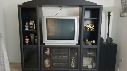 Large entertainment center and television