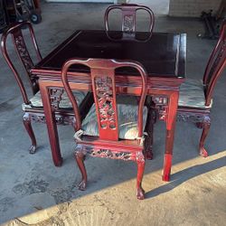 Oriental Game Table w/ 4 Chairs
