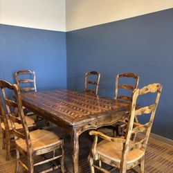 Louis XV Style Vintage French Expandable Dinning Table With Chair