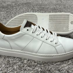 Men’s MAGNANNI ‘Alvine’ White Leather Sneakers Size US 11.5 - M