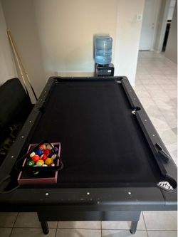 GoSports 7 ft Billiards Table - No Assembly, Portable Pool Table Includes Full Set of Balls, 2 Cue Sticks