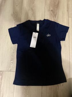 Alo Navy blue crew neck women shirt SML