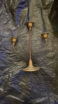 Vintage Candleabra , Solid Brass .