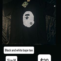 Black And White Bape Tee