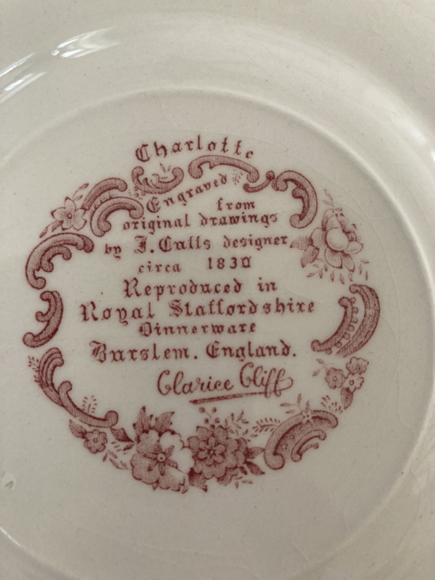 Royal Staffordshire Clarice Cliff “Charlotte” 32 Piece Dinnerware Set.