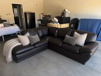 Medium Dark Brown Sectional Couch - Comfortable / Budget Friendly
