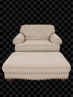 Oversized Accent Chair with Ottoman