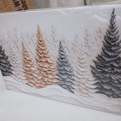 New Winter textured abstract trees.
