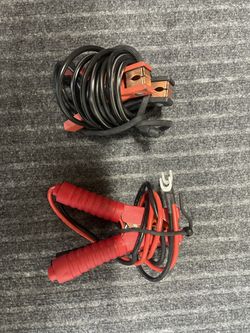 Two Used Car battery Jumper Cable With Alligator Clips