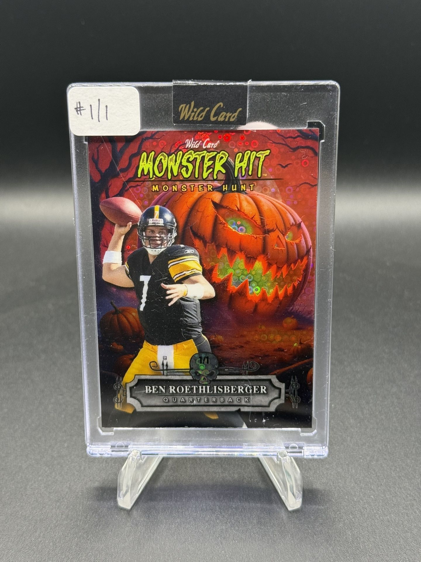 2025 Wild Card Monster Hit Monster Hunt #MHPP-BR Ben Roethlisberger #1/1 (Sealed)
