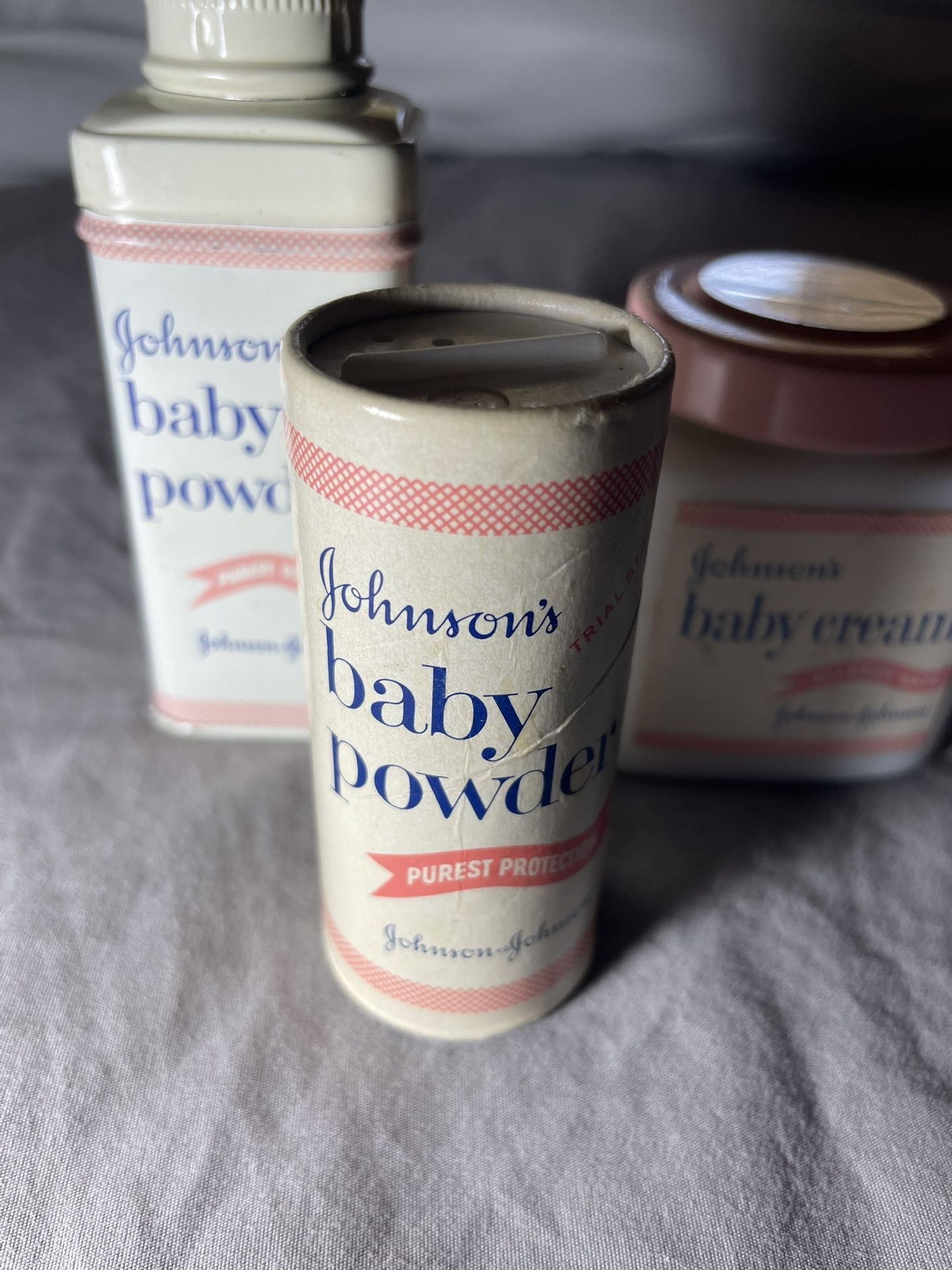 Vintage Johnson & Johnson Baby Powder And Baby Cream 60’s Partially Full.