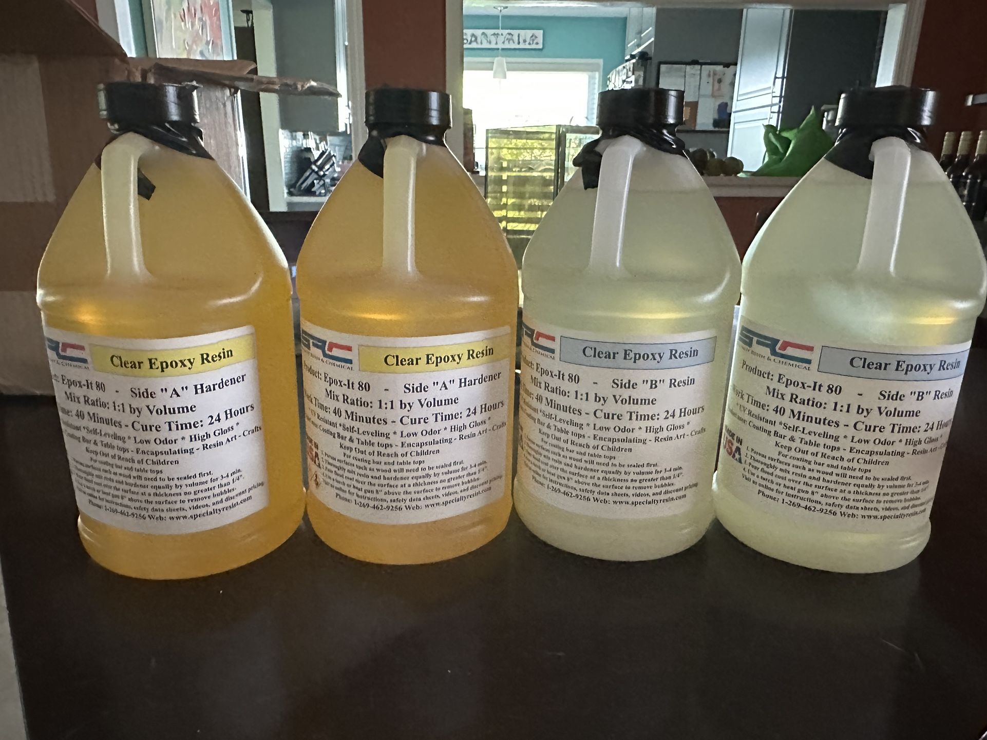 2 Half Gallons Of Epoxy Resin And Hardener
