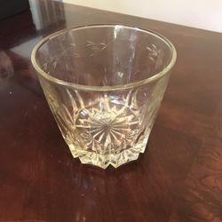 Glass Desert Dish With Etchings