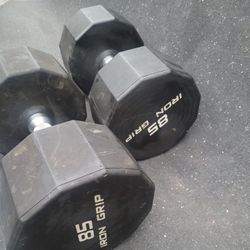 Iron grip 85lbs Dumbells Weights